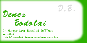 denes bodolai business card